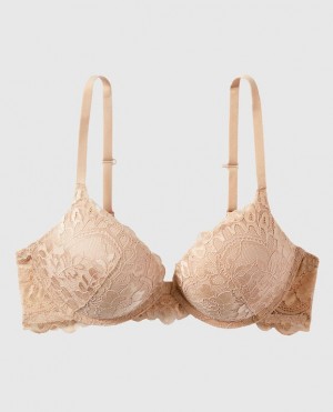 Women's La Senza Up 2 Cup Push Up Bras Rose Brown | QmduYkQf