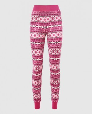 Women's La Senza Waffle Pajama Sleepwear Pink | KIh8pElO