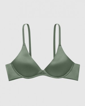 Women's La Senza Wireless Light Push Up Bras Dark Forest | nAsAXHUP