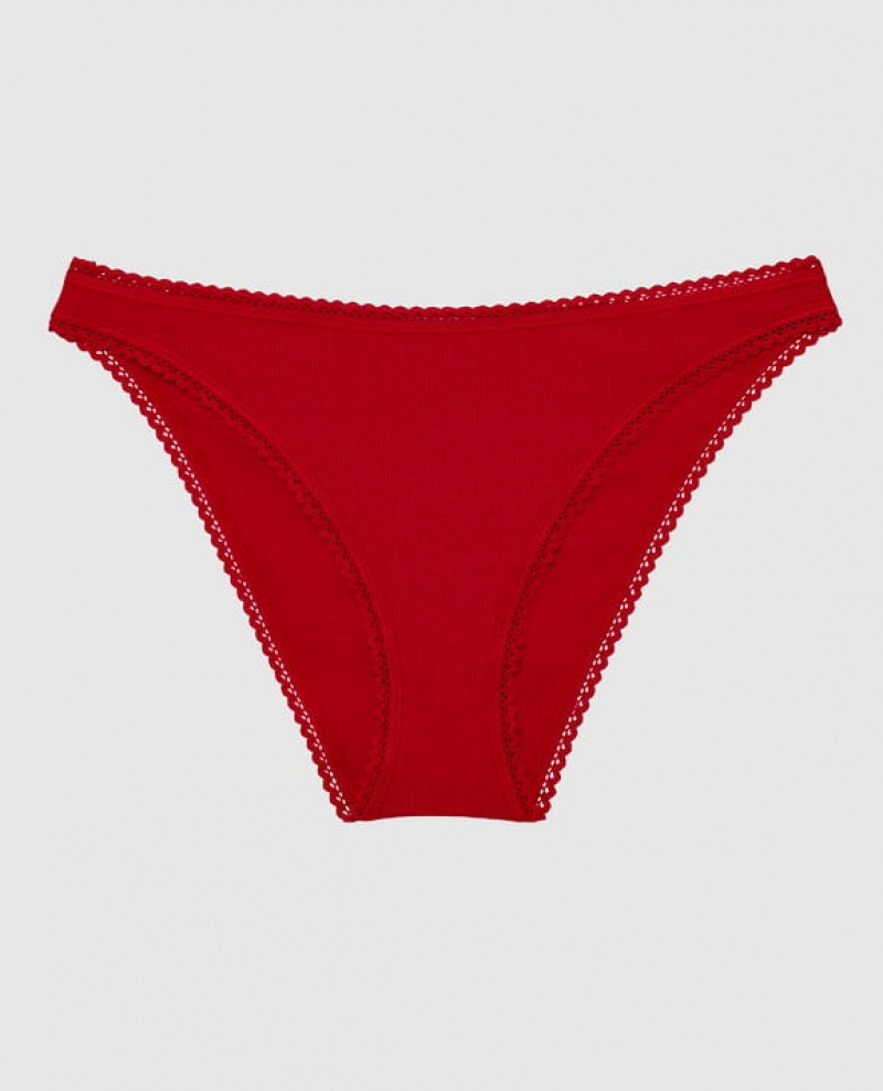 Women\'s La Senza Bikini Panty Underwear Red | 5Gp32zVw