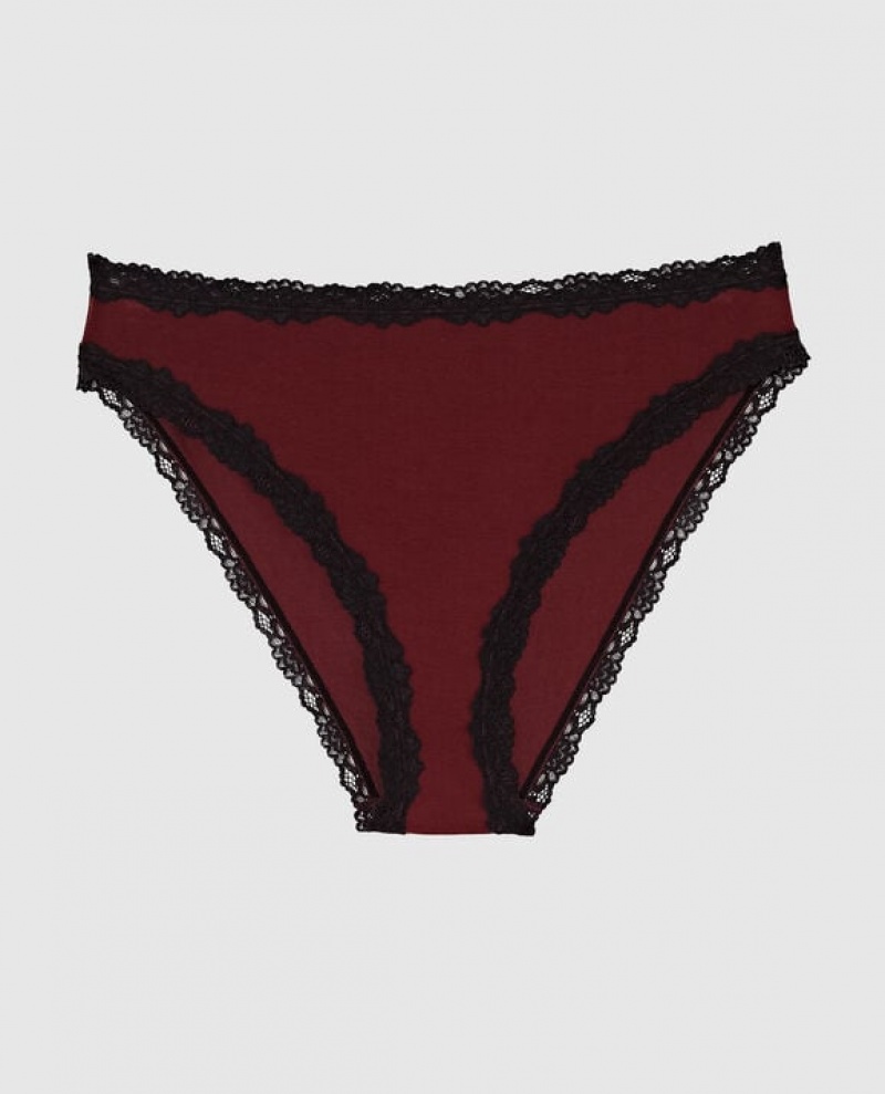 Women\'s La Senza Bikini Panty Underwear Red Burgundy | TPyohl1K