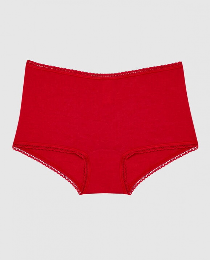 Women\'s La Senza Boyshort Panty Underwear Red | 4URqIPZj