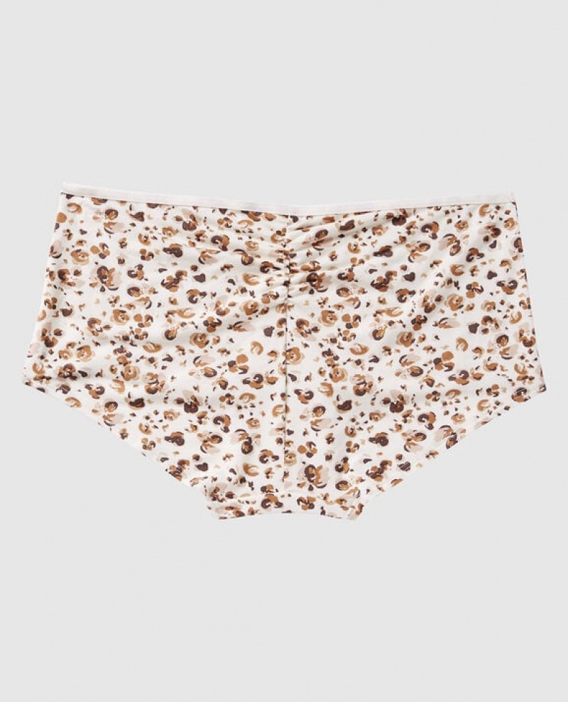 Women's La Senza Boyshort Panty Underwear Cream Leopard | Vd4oUZAA