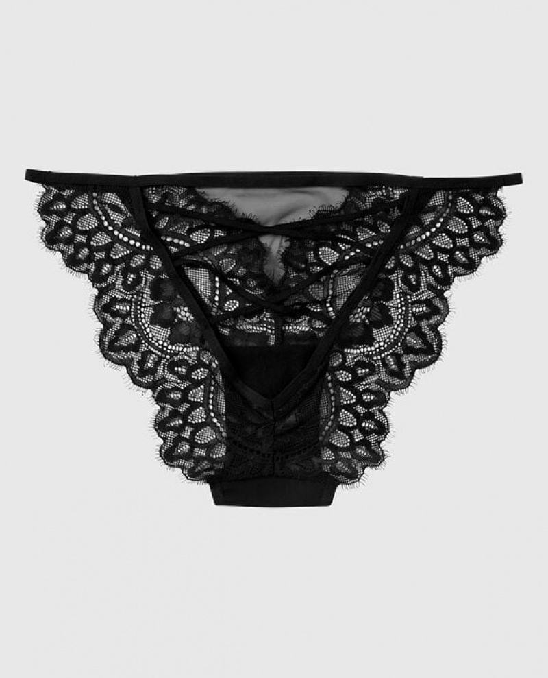 Women's La Senza Bumless Bikini Panty Lingerie Black | U7SkudS3