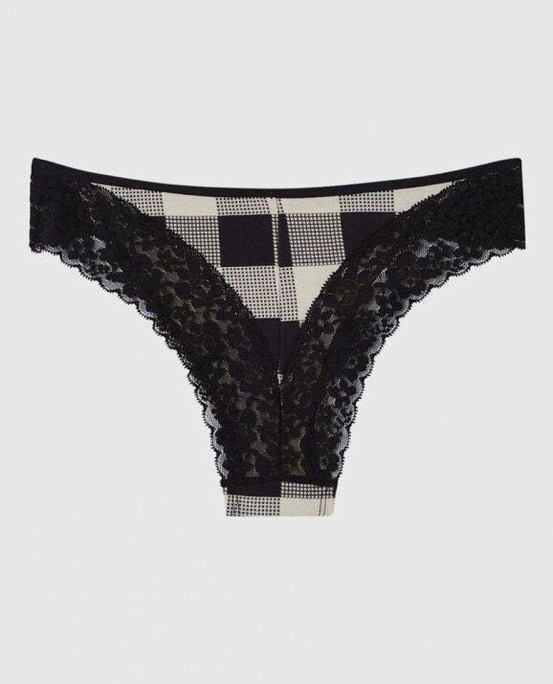 Women's La Senza Cheeky Panty Underwear Festive Check | 9xxE5y36