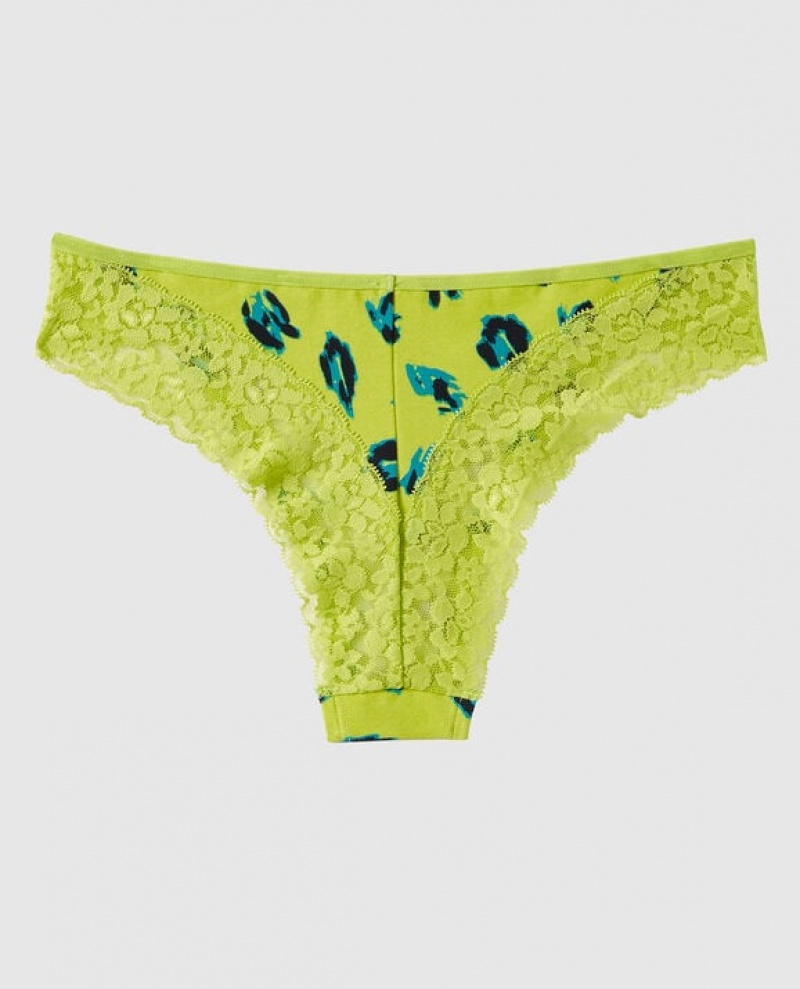 Women's La Senza Cheeky Panty Underwear Green Leopard | twa7mv92