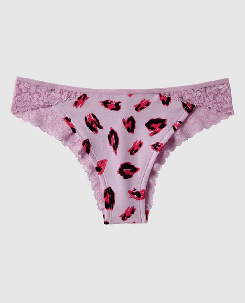 Women\'s La Senza Cheeky Panty Underwear Pink Leopard | k77Eomm7