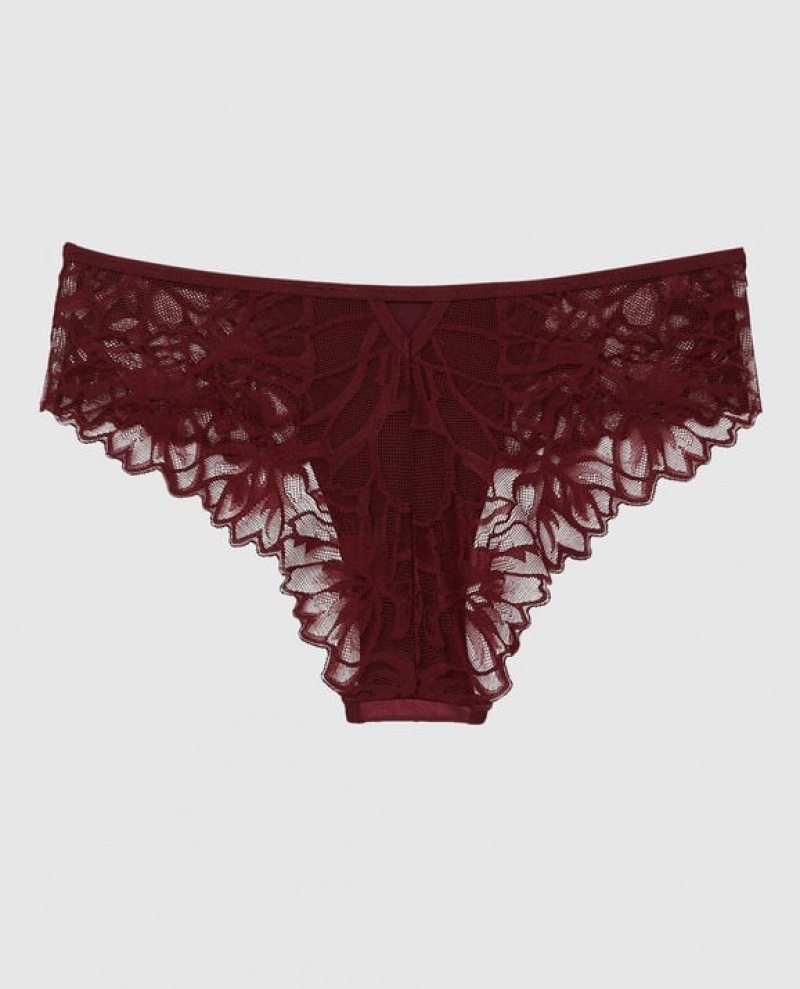 Women's La Senza Cheeky Panty Underwear Red Burgundy | 49b0eZmD