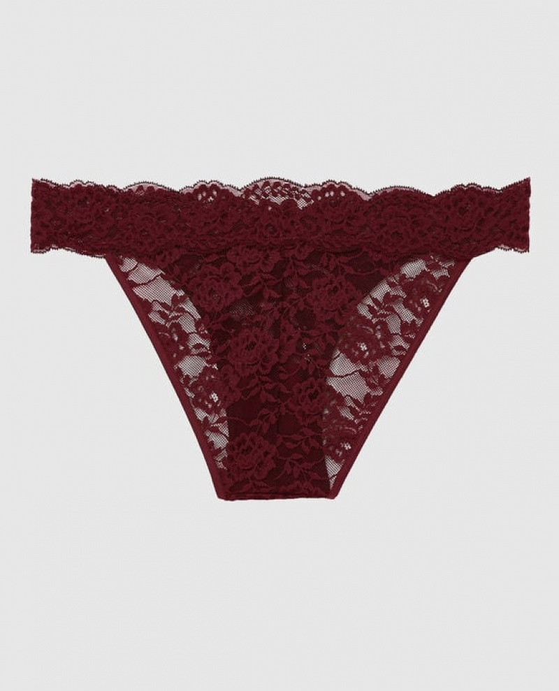 Women's La Senza Cheeky Panty Underwear Red Burgundy | G7Yl0nwg