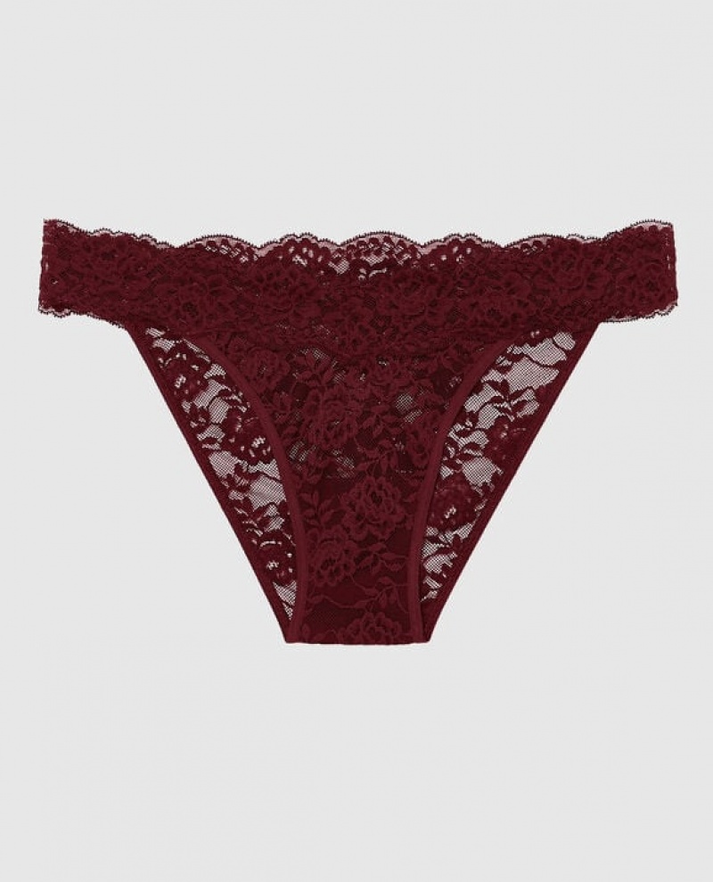 Women\'s La Senza Cheeky Panty Underwear Red Burgundy | G7Yl0nwg