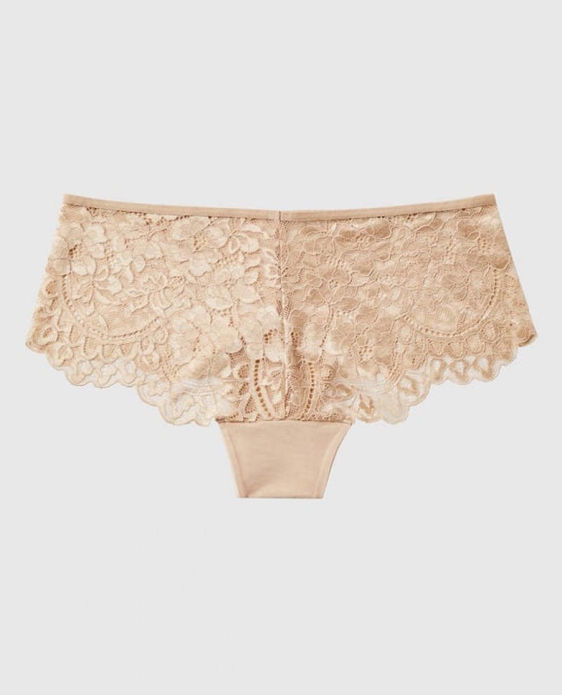 Women's La Senza Cheeky Panty Underwear Rose Brown | tjJgjwY2