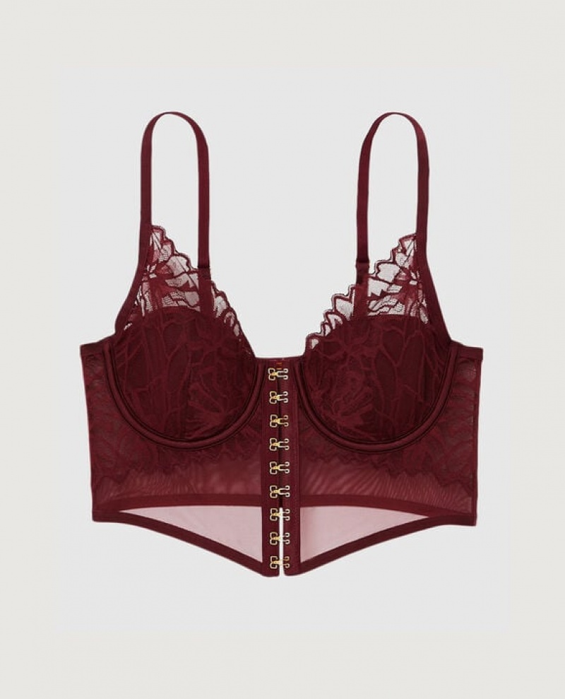 Women\'s La Senza Front-Close Top Bras Red Burgundy | cshaU9zm