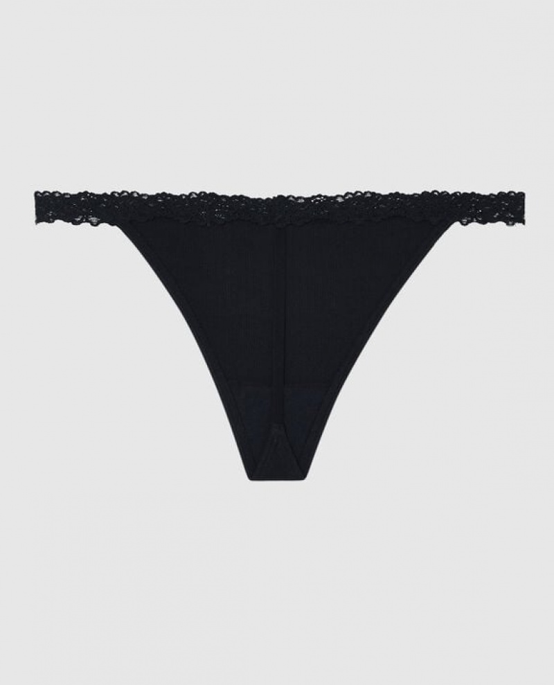 Women's La Senza G-String Panty Underwear Black | Ri3XE7jQ