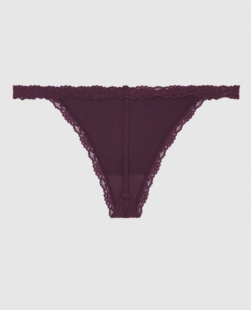 Women's La Senza G-String Panty Underwear Purple | XUGasmLn