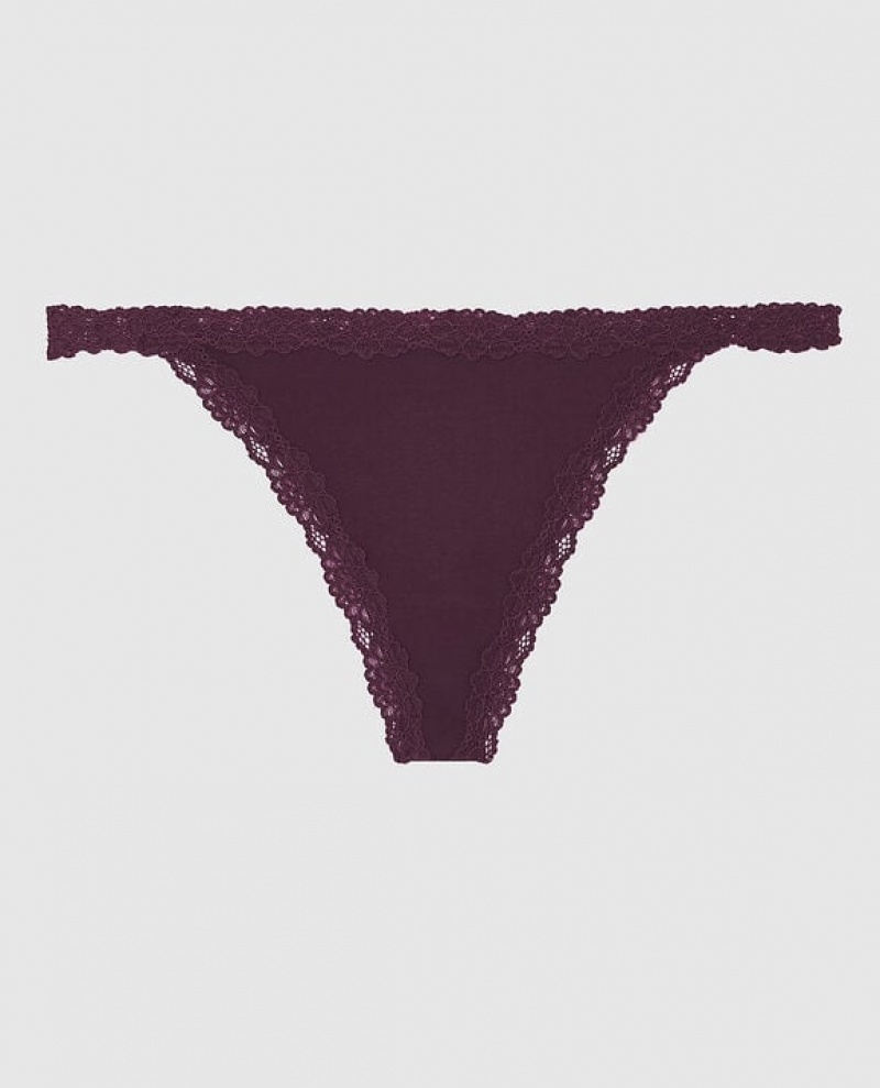 Women\'s La Senza G-String Panty Underwear Purple | XUGasmLn