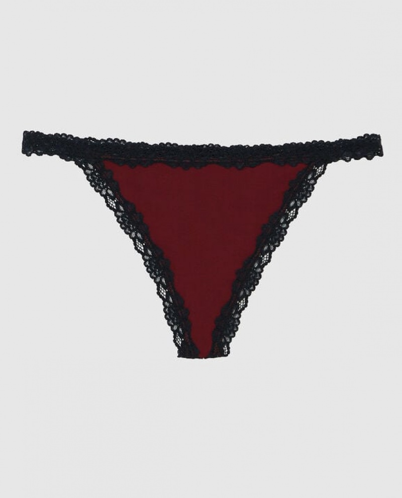 Women\'s La Senza G-String Panty Underwear Red Burgundy | yLoSspGk