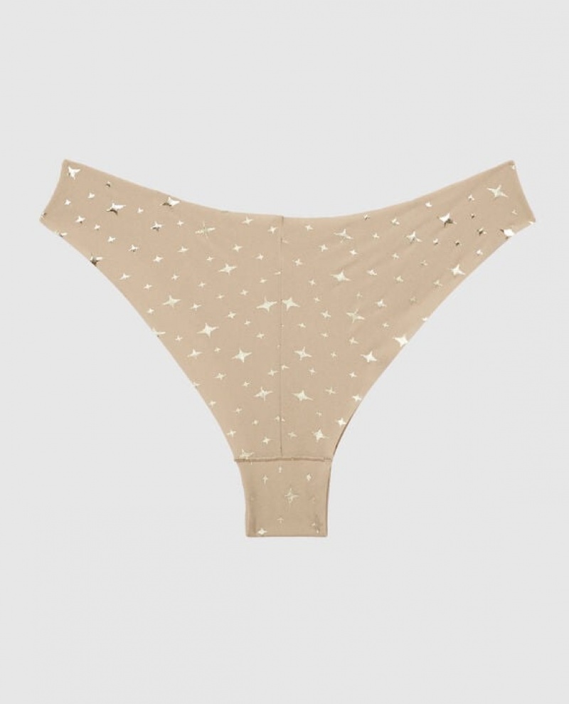 Women's La Senza High Leg Cheeky Panty Underwear Stardust Sparkle Rosetan | V7BP8lIA