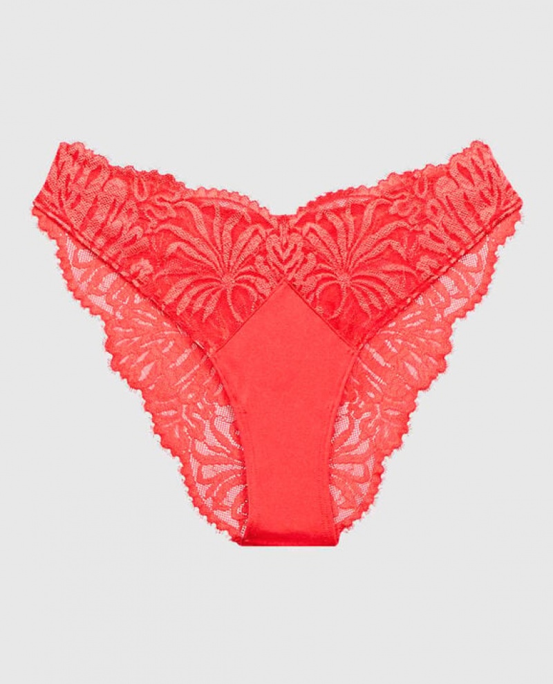 Women\'s La Senza High Leg Cheeky Panty Underwear Red | lWvKpY2g