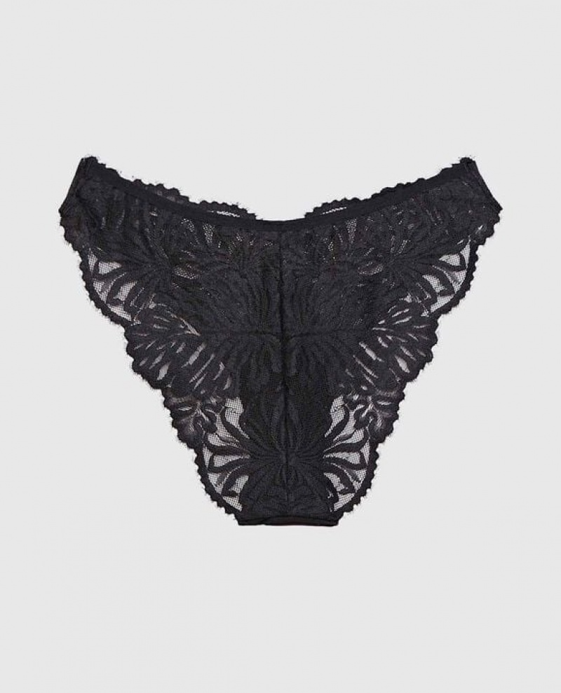 Women's La Senza High Leg Cheeky Panty Underwear Black | pq1OsQVN