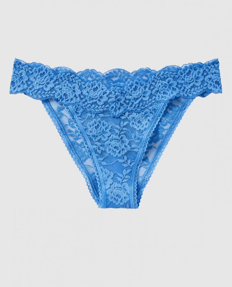 Women\'s La Senza High Leg Cheeky Panty Underwear AZURE Blue | NM6S5WGa