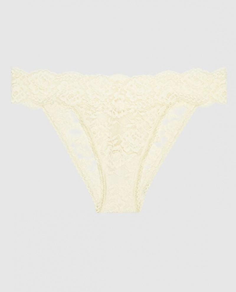 Women\'s La Senza High Leg Cheeky Panty Underwear Cream | yWtjG8nq