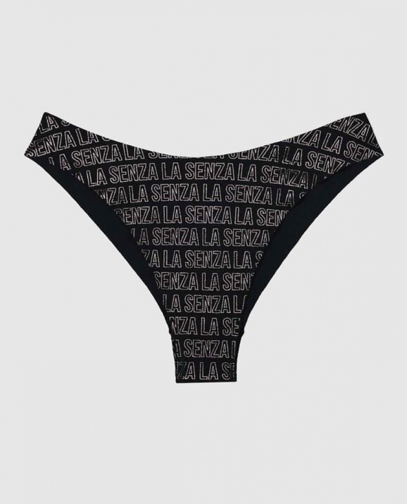 Women\'s La Senza High Leg Cheeky Panty Underwear Black | u60pQfp4