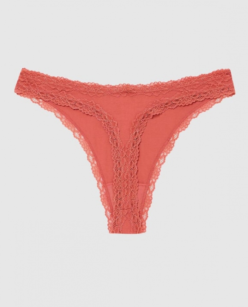 Women's La Senza High Leg Thong Panty Underwear Astro Dust | dz2SrQPa