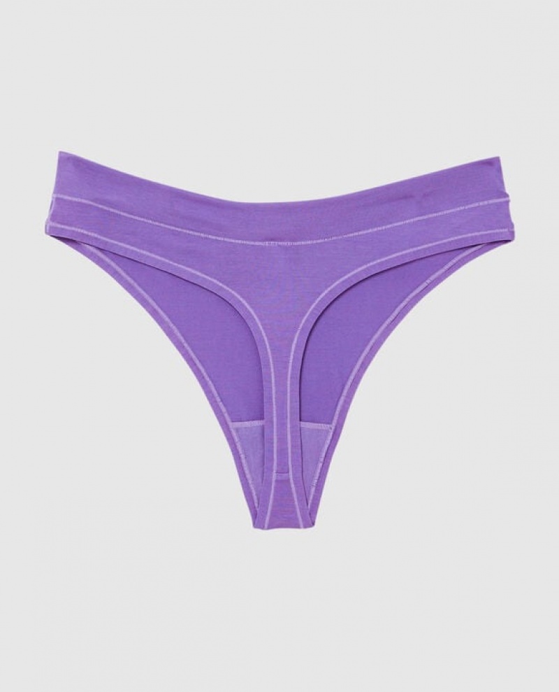 Women's La Senza High Leg Thong Panty Underwear Flower | OzsAXQiF