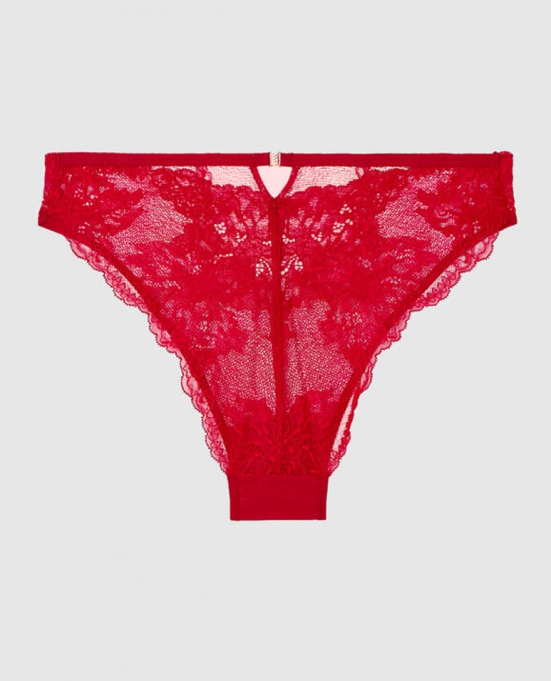 Women's La Senza High Waist Cheeky Panty Underwear Red | mEzXsw9u