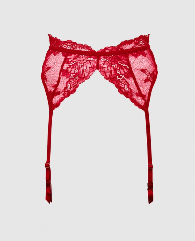 Women\'s La Senza Lace Garter Panty Lingerie Red | ttDORH5e