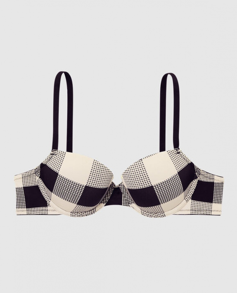 Women\'s La Senza Lightly Lined Demi Bras Festive Check | MABszYkz