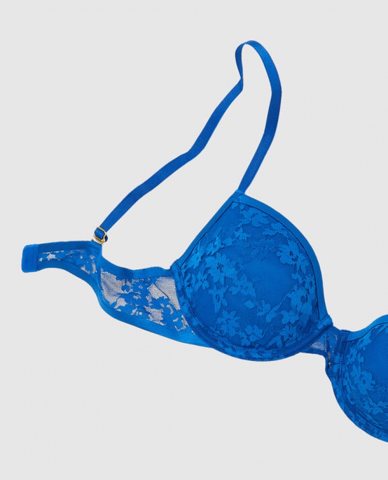 Women's La Senza Lightly Lined Demi Bras Deep Blue | nWzJS0IC