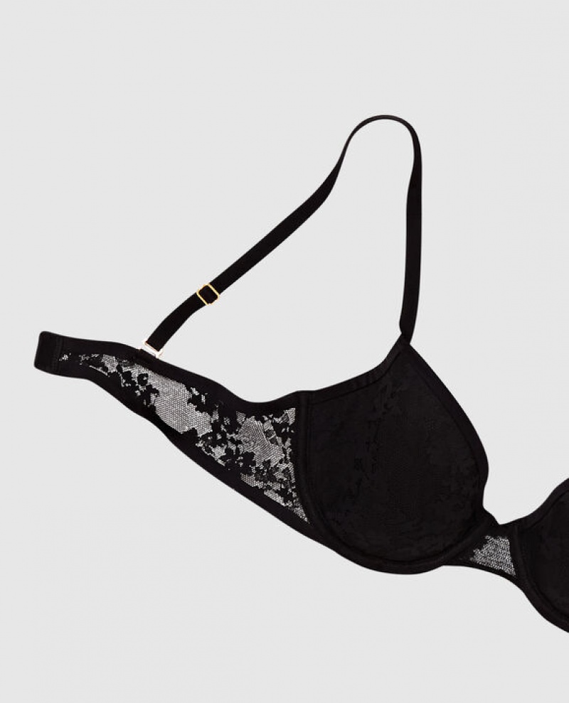 Women's La Senza Lightly Lined Demi Bras Black | OPmoA6fH