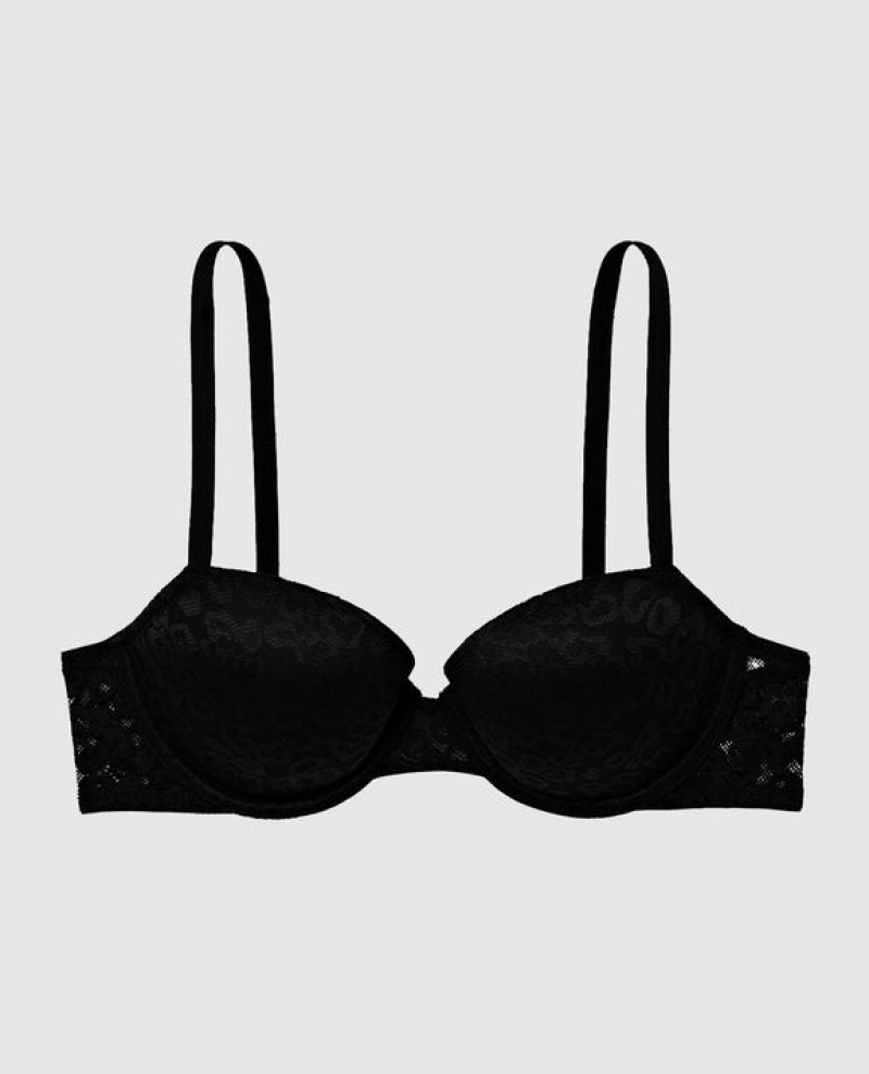 Women\'s La Senza Lightly Lined Demi Bras Black | shLTGKHk