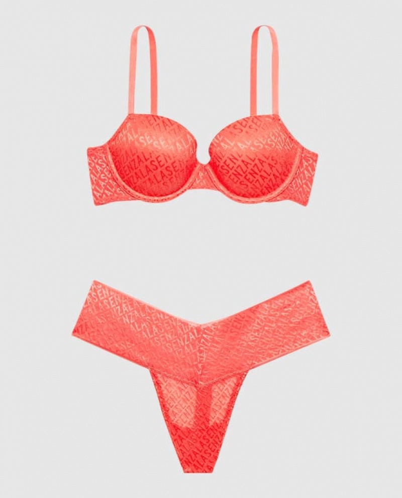 Women's La Senza Lightly Lined Demi Bras Red | dshoblfW