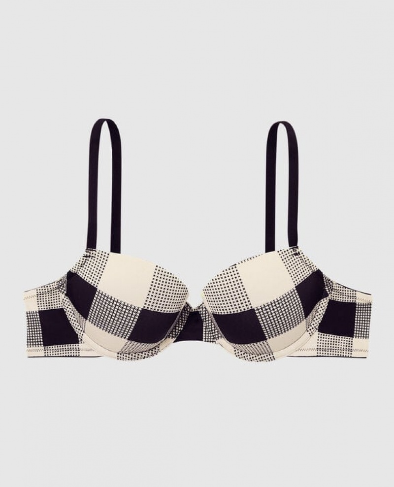 Women\'s La Senza Lightly Lined Demi Bras Festive Check | L1rJGvYV