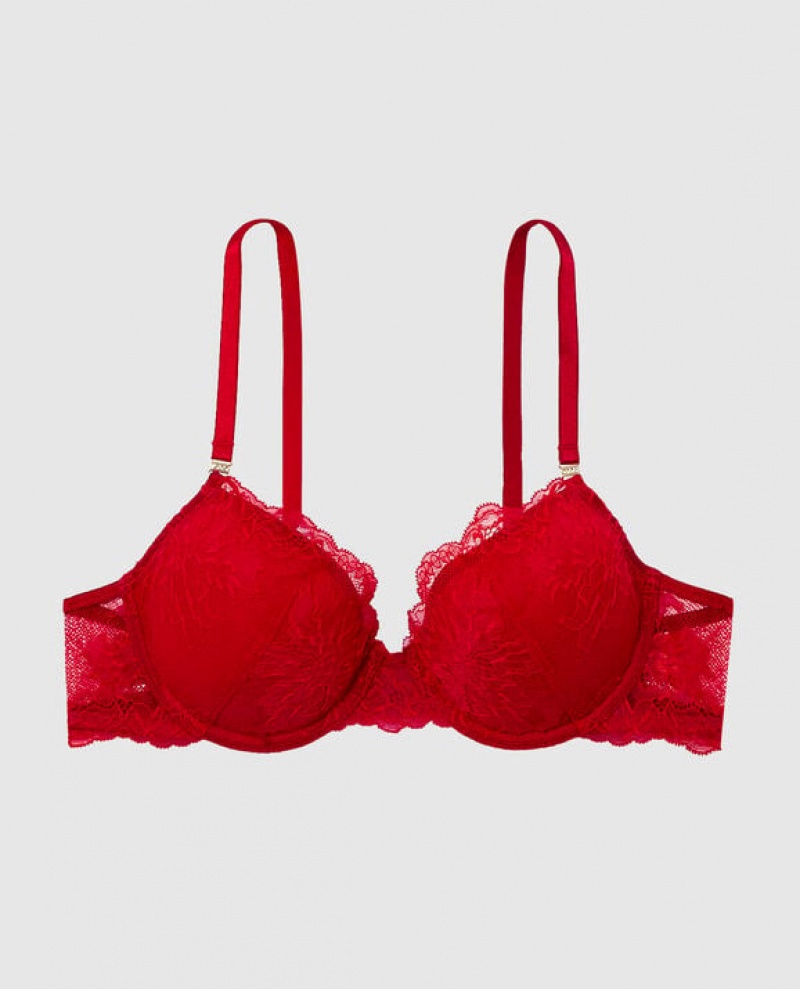 Women\'s La Senza Lightly Lined Demi Bras Red | e5fB3D8z