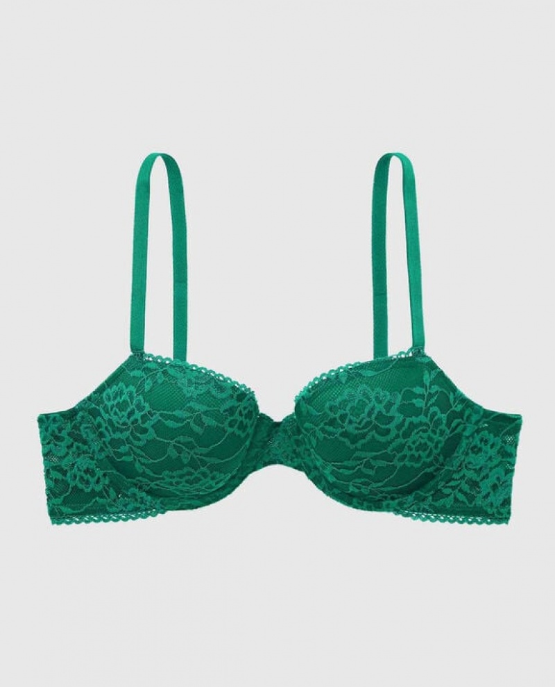 Women\'s La Senza Lightly Lined Demi Bras Green | 1bbjPHkY