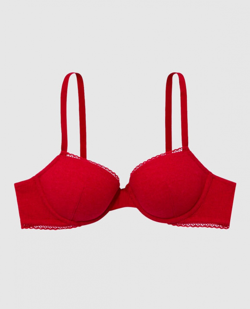 Women\'s La Senza Lightly Lined Demi Bras Red | DP0mbXXM