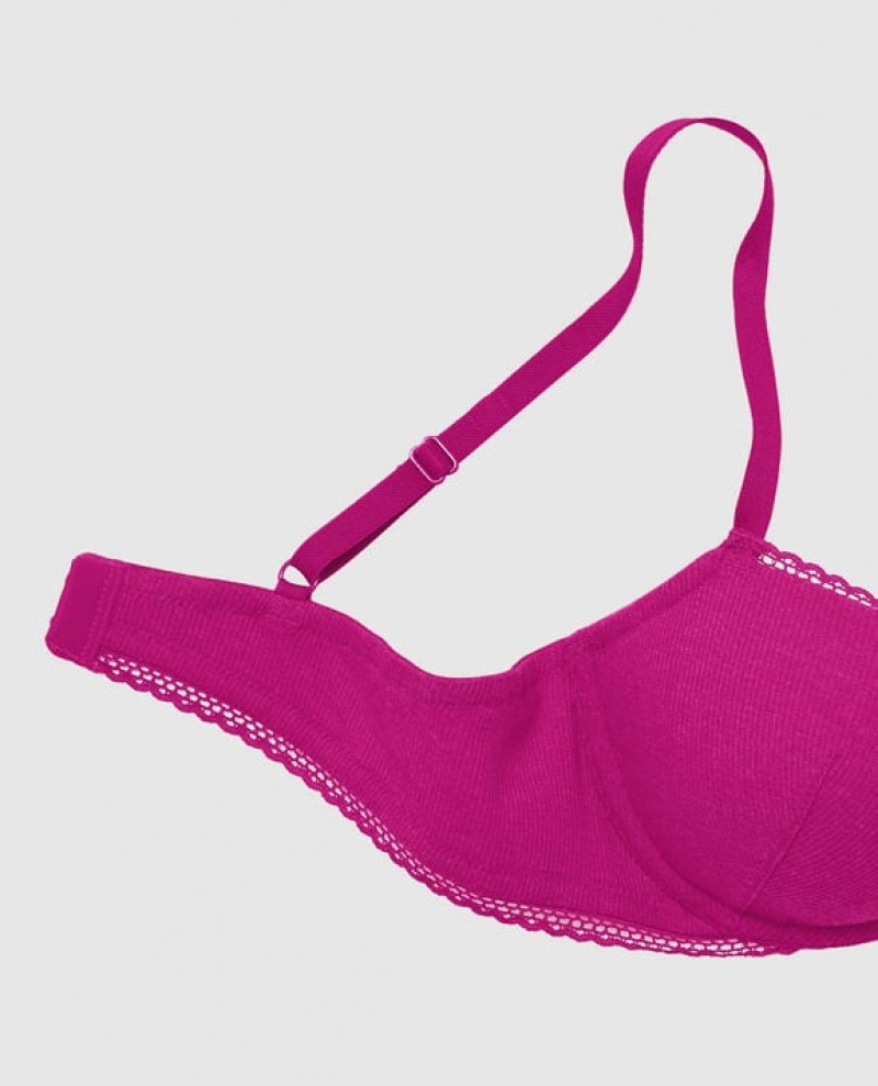 Women's La Senza Lightly Lined Demi Bras Pink | n8Usan6U