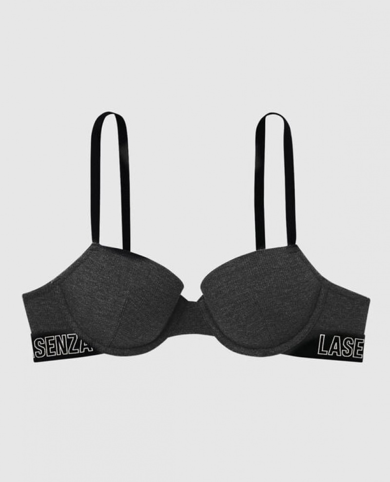 Women\'s La Senza Lightly Lined Demi Bras Black | jaIwEfmb