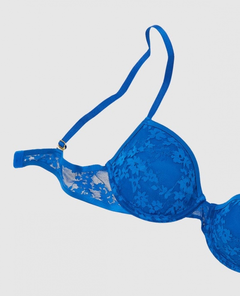 Women's La Senza Lightly Lined Demi Bras Deep Blue | jp302Jnt