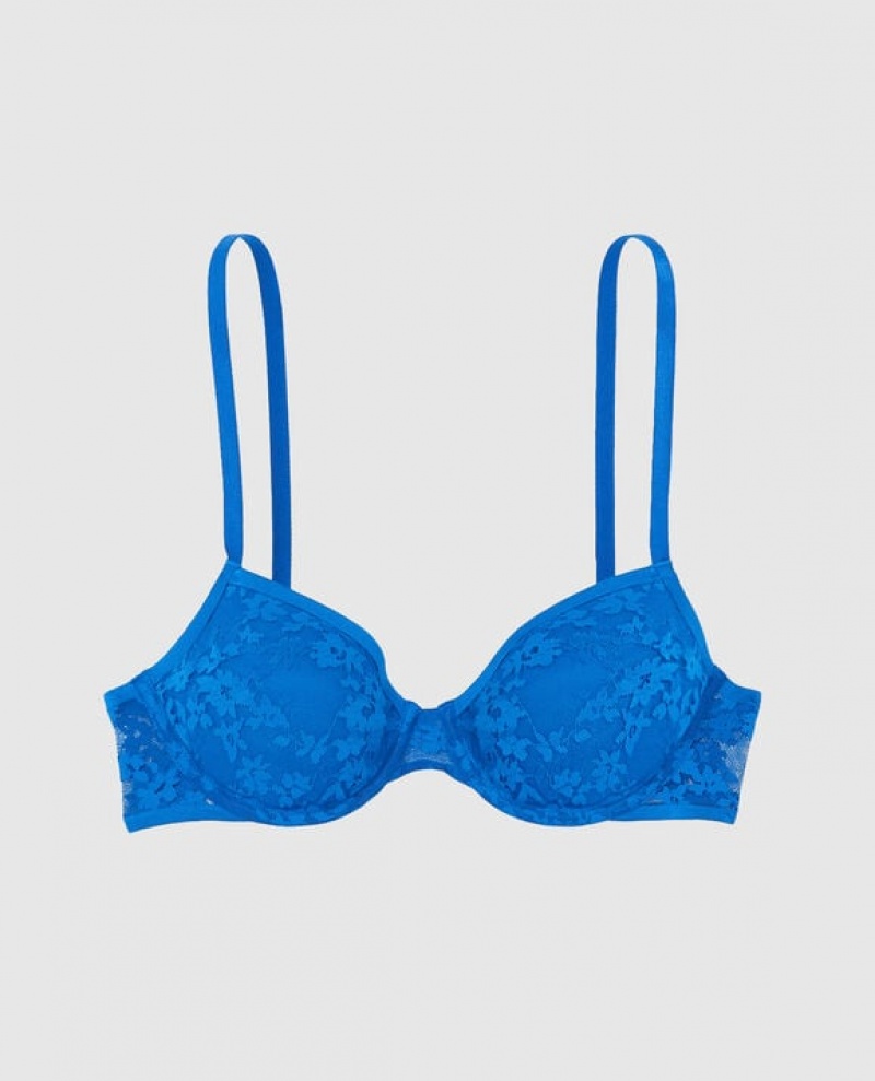 Women\'s La Senza Lightly Lined Demi Bras Deep Blue | jp302Jnt