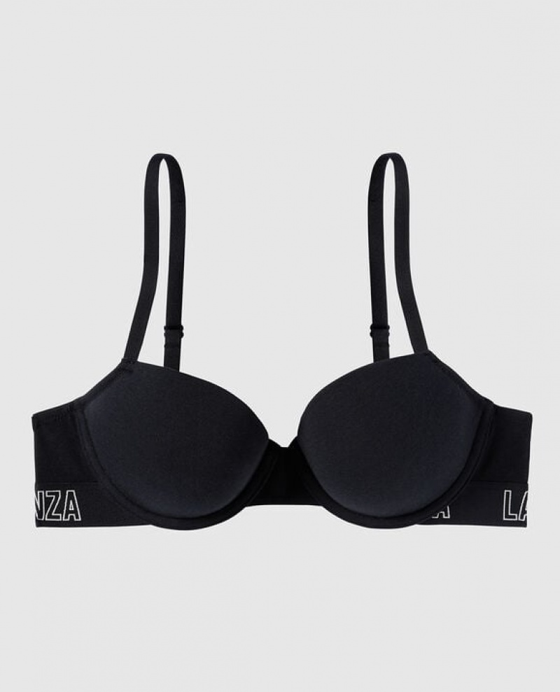 Women\'s La Senza Lightly Lined Demi Bras Black | v1FPlapa