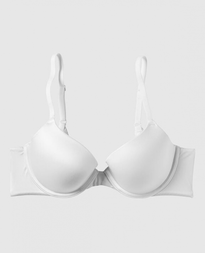 Women\'s La Senza Lightly Lined Demi Bras White | 9mRNkrHk