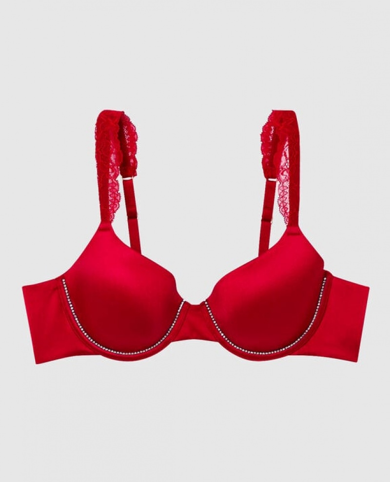 Women\'s La Senza Lightly Lined Full Coverage Bras Red | IVdW5yLP