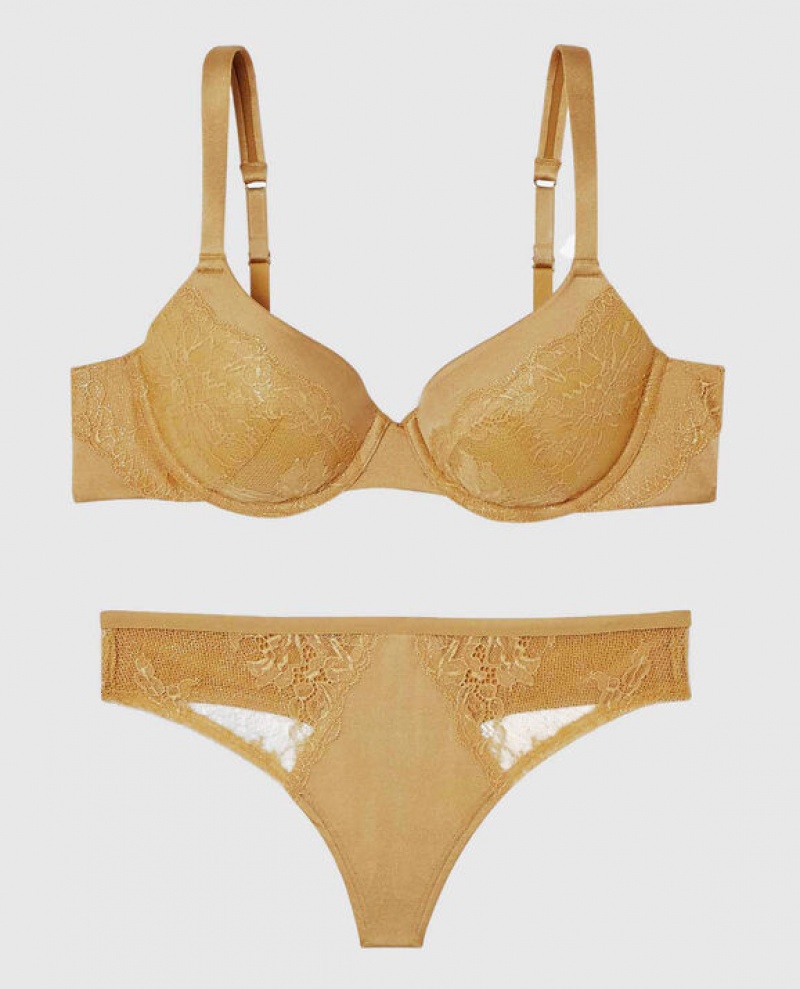 Women's La Senza Lightly Lined Full Coverage Bras Gold | JSl9G5FZ