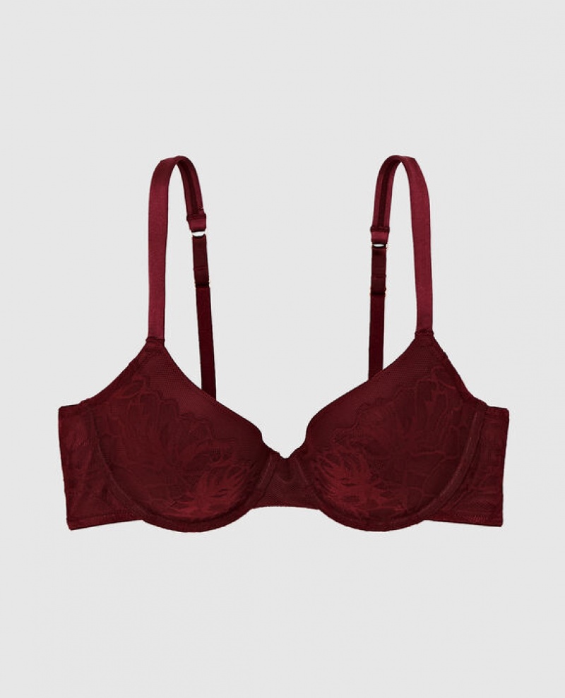 Women\'s La Senza Lightly Lined Full Coverage Bras Red Burgundy | ATw4I7ab