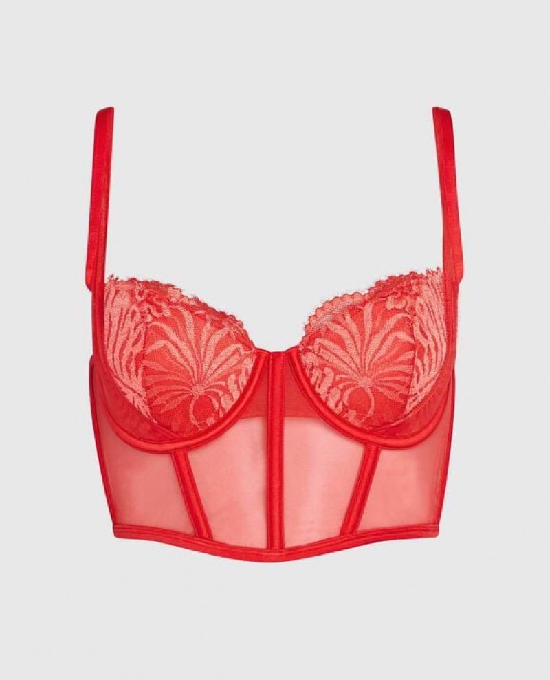 Women\'s La Senza Lightly Lined Top Bras Red | 2p8WFili