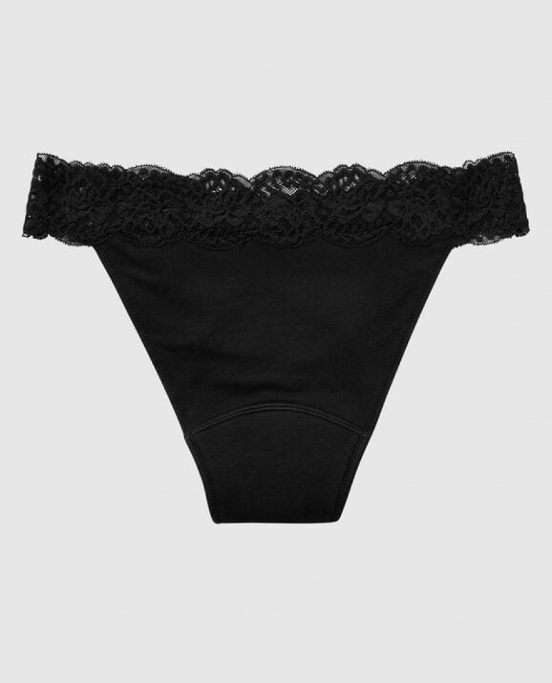 Women's La Senza Mini Cheeky Period Panty Underwear Black | 6PDKEvam